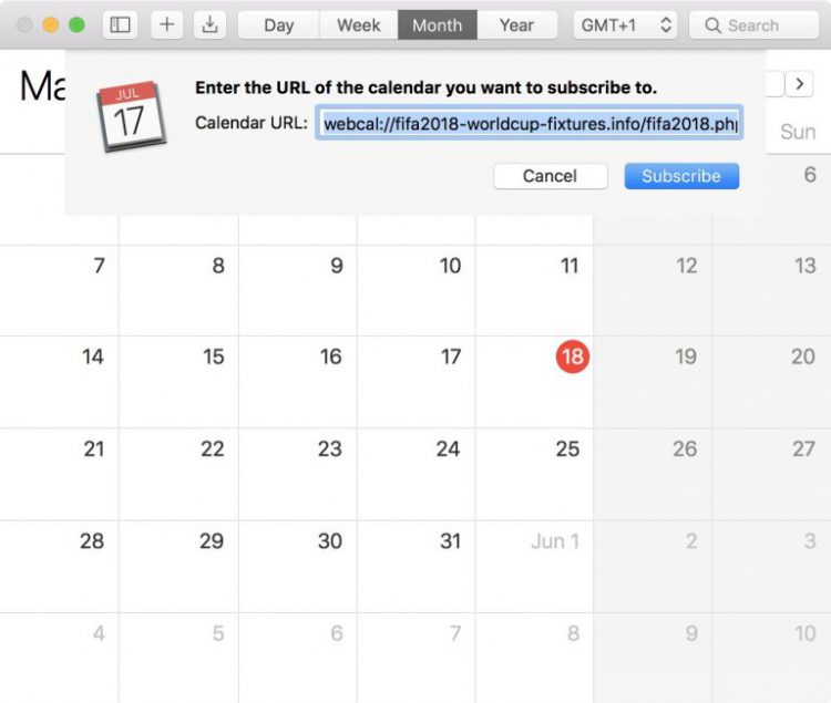 Calendar url