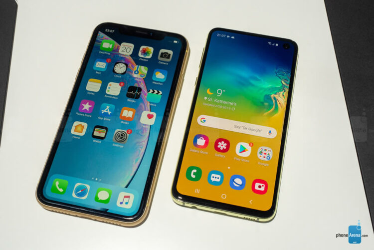 galaxy s10e vs iphone 7