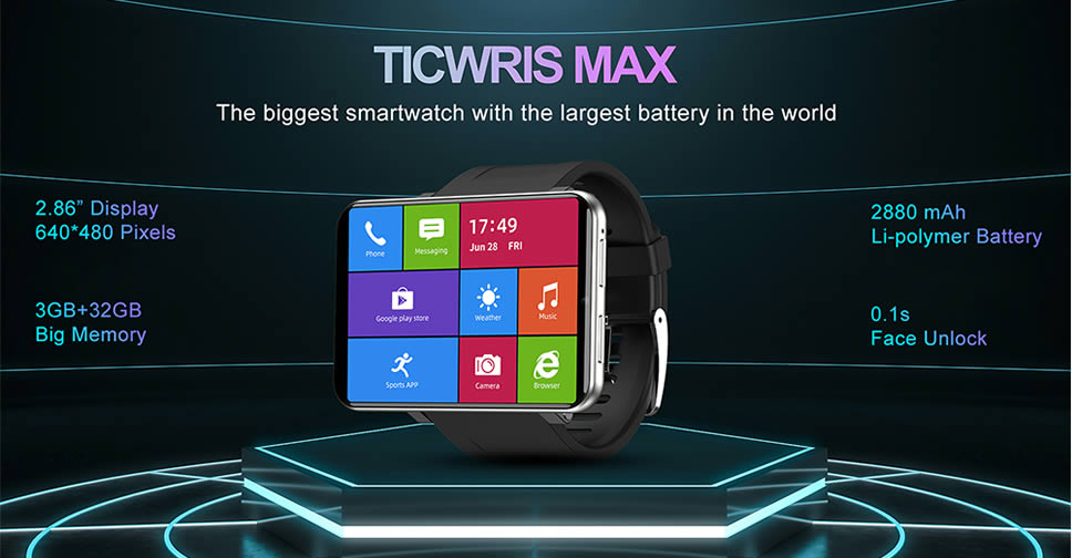 Китайцы что вы творите гигантские смарт часы ticwris max 4g из aliexpress